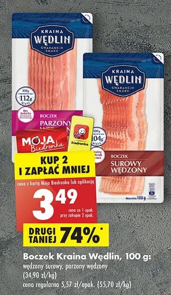 Biedronka Boczek surowy wędzony kraina wędlin oferta