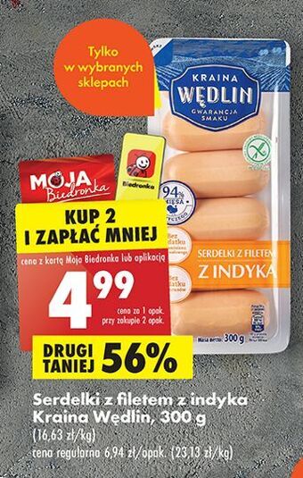 Biedronka Serdelki z szynki kraina wędlin oferta