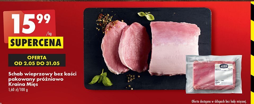 Biedronka Schab wieprzowy bez kości kraina mięsa oferta