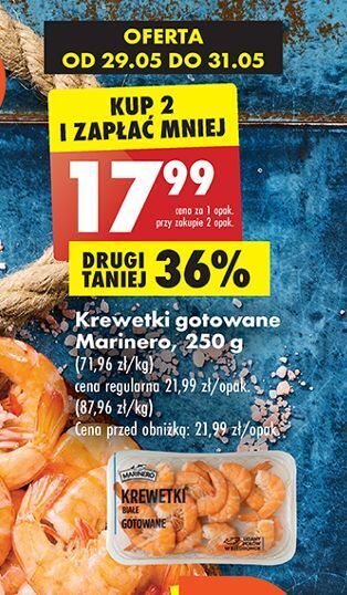 Biedronka Krewetki białe gotowane marinero oferta