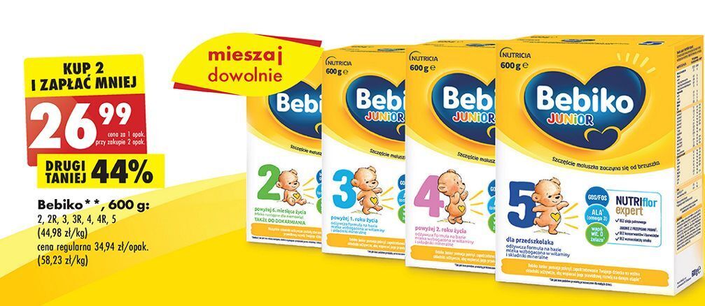Biedronka Mleko 2 bebiko oferta