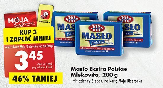 Biedronka Masło ekstra mlekovita polskie oferta