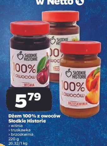 Netto Dżem brzoskwinia słodkie historie oferta