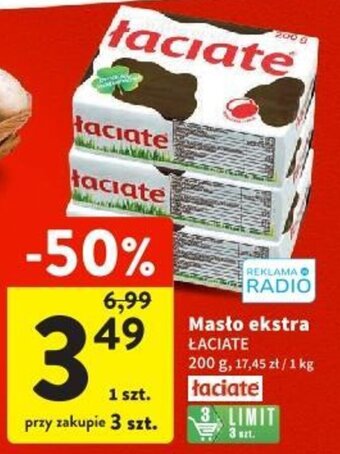 Intermarche Masło ekstra ŁACIATE 200g oferta