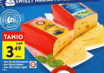 Intermarche Ser Rycki Maasdam/Ser Rycki Edam/Ser Hit z Ryk Light RYKI 100g oferta