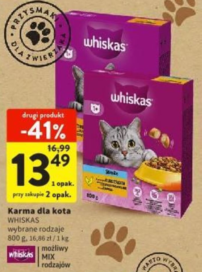 Intermarche Karma dla kota WHISKAS 800 g oferta