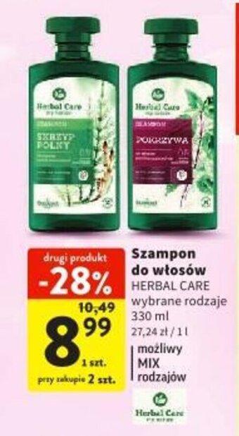 Intermarche Szampon do włosów HERBAL CARE 330 ml oferta