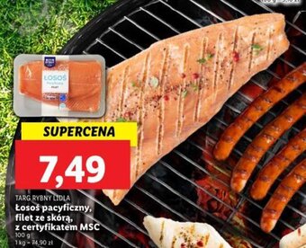 Lidl TARG RYBNY LIDLA Łosoś pacyficzny, filet ze skórą, z certyfikatem MSC 100g oferta