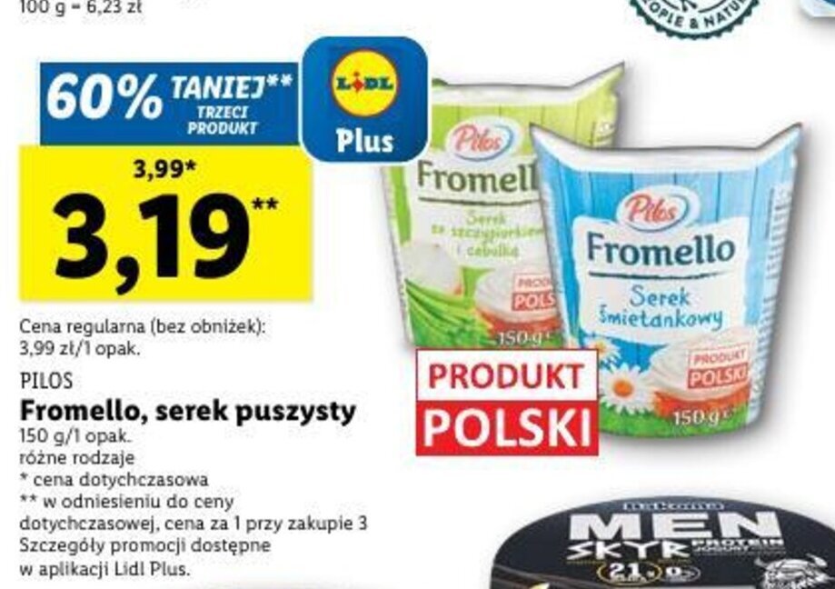 Lidl PILOS Fromello, serek puszysty 150g oferta