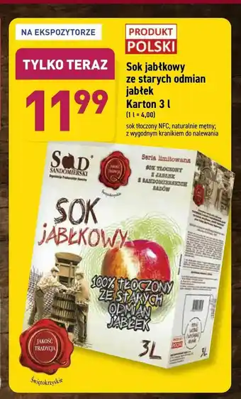 ALDI Sok jabłkowy ze starych odmian jabłek Karton 3 l oferta