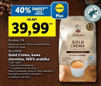 Lidl BELLAROM Gold Crema, kawa ziarnista, 100% arabika 1kg oferta