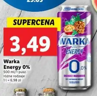 Lidl Warka Energy 0% 500ml oferta