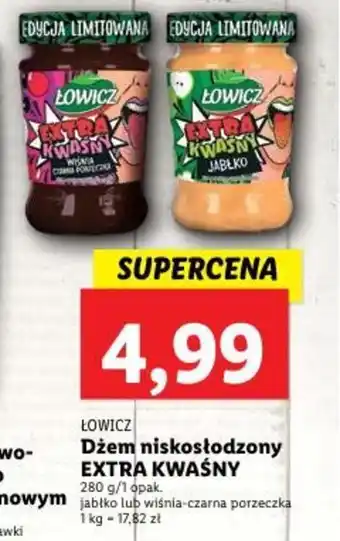 Lidl ŁOWICZ Dżem niskosłodzony EXTRA KWAŚNY 280 g oferta