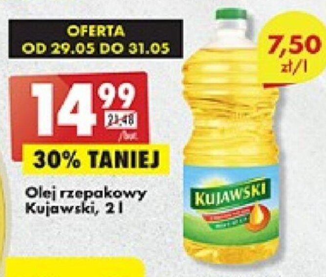 Biedronka Olej rzepakowy Kujawski, 2l oferta