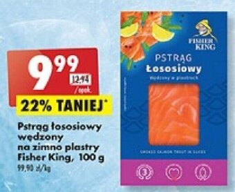 Pstrąg łososiowy wędzony na zimno plastry Fisher King, 100 g