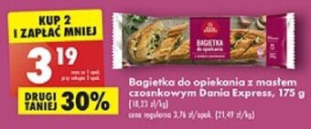 Biedronka Bagietka do opiekania z masłem czosnkowym Dania Express, 175 g oferta