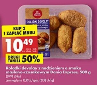 Biedronka Roladki devolay z nadzieniem o smaku maślano-czosnkowym Dania Express, 500 g oferta