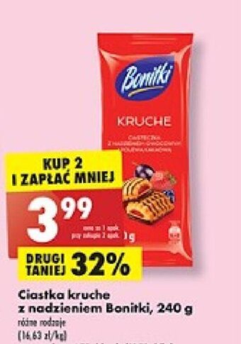 Ciastka kruche z nadzieniem Bonitki, 240 g