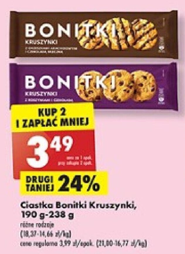 Biedronka Ciastka Bonitki Kruszynki, 190 g-238 g oferta