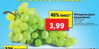 Lidl Winogrona jasne bezpestkowe oferta