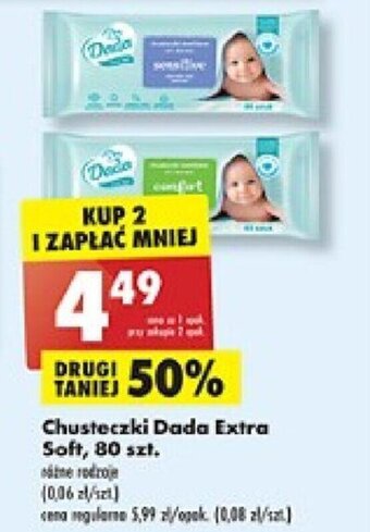 Biedronka Chusteczki Dada Extra Soft 80szt. oferta
