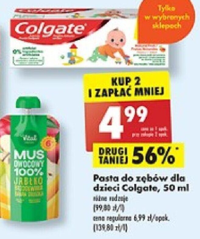Biedronka Pasta do zębów dla dzieci Colgate, 50 ml oferta