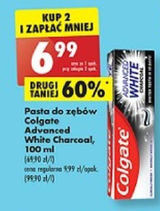 Biedronka Pasta do zębów Colgate Advanced White Charcoal 100ml oferta