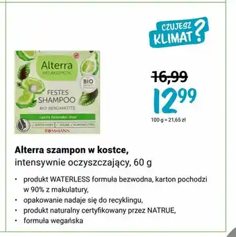 Rossmann Alterra szampon w kostce oferta