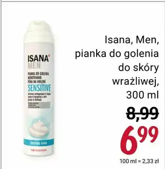 Rossmann Isana, Men, pianka do golenia do skóry wrażliwej oferta