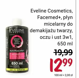 Rossmann Eveline Cosmetics, Facemed+, płyn micelarny do demakijażu twarzy, oczu i ust 3w1 oferta