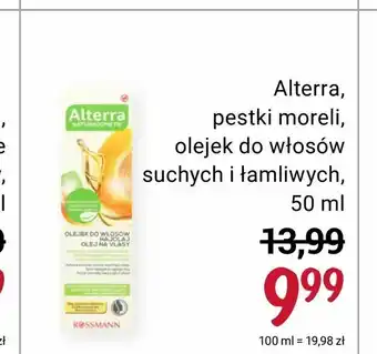 Rossmann Alterra, pestki moreli, olejek do włosów suchych i łamliwych oferta