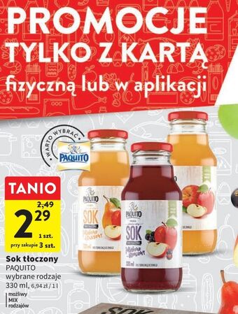 Intermarche Sok jabłkowo-gruszkowy paquito oferta