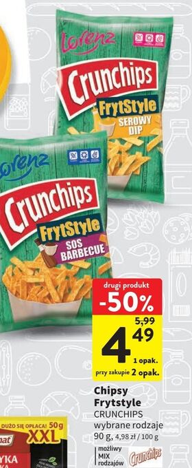 Intermarche Chipsy sos barbecue crunchips frytstyle oferta
