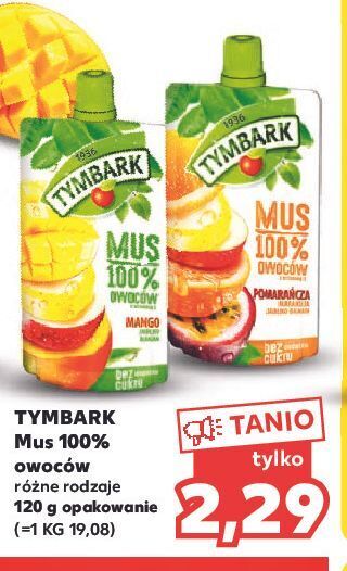 Kaufland Mus mango-jabłko-banan tymbark 100% owoców oferta