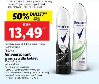 Lidl Antyperspirant rexona aloe vera oferta