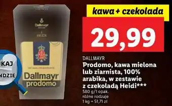 Lidl Kawa + czekolada heidi dallmayr prodomo oferta