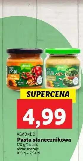 Lidl Pasta warzywna z pomidorem i słonecznikiem vemondo oferta