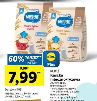 Lidl Kaszka mleczno-ryżowa morela nestle oferta