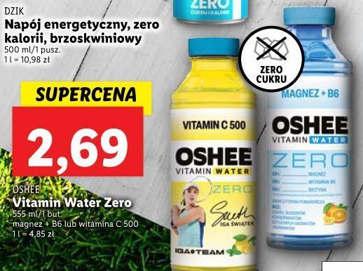 Lidl Napój o smaku cytryny i mięty oshee vitamin water zero oferta
