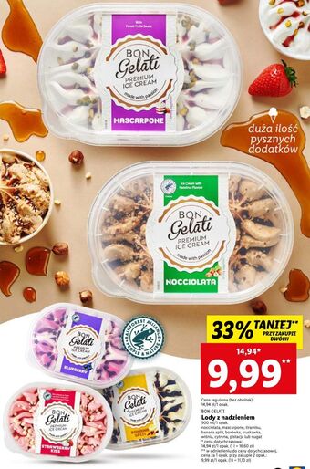 Lidl Lody z polewą truskawkową bon gelati oferta