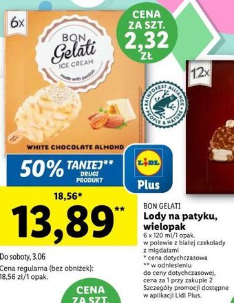 Lidl Lody white chocolate almond bon gelati oferta