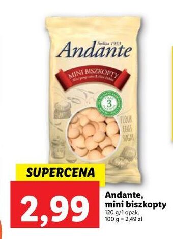 Lidl Biszkopty mini andante oferta