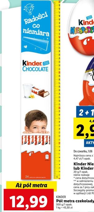 Lidl Czekoladki kinder chocolate oferta