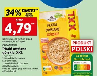 Lidl Płatki owsiane górskie crownfield oferta