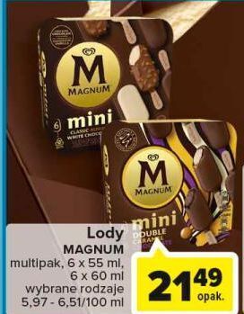 Carrefour Lód mini classic + almond white algida magnum oferta