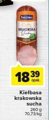 Kiełbasa krakowska sucha z szynki tarczyński
