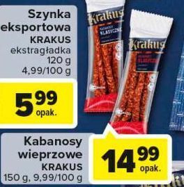 Carrefour Kabanosy wieprzowo-drobiowe krakus animex oferta