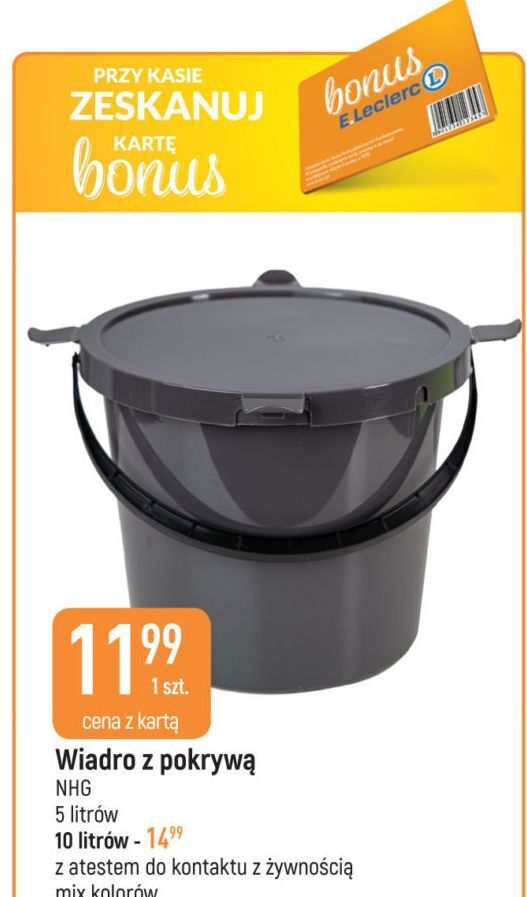 E.Leclerc Wiadro z pokrywą 5 l oferta