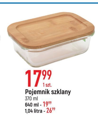 E.Leclerc Pojemnik szklany z bambusową pokrywą 370 ml altom oferta