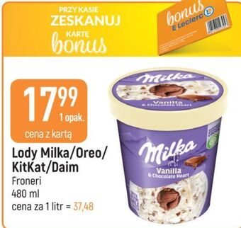 E.Leclerc Lody vanilla & chocolate heart milka oferta